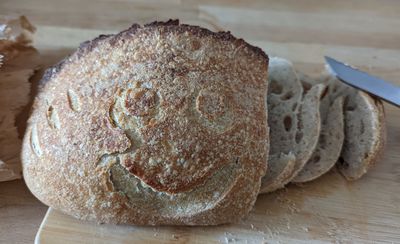Bread with smiley