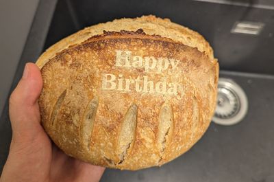 Bread with laser engraving